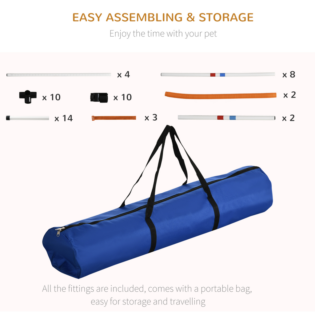Portable 3-Piece Dog Agility Set: Jump, Weave & Ring Obstacles