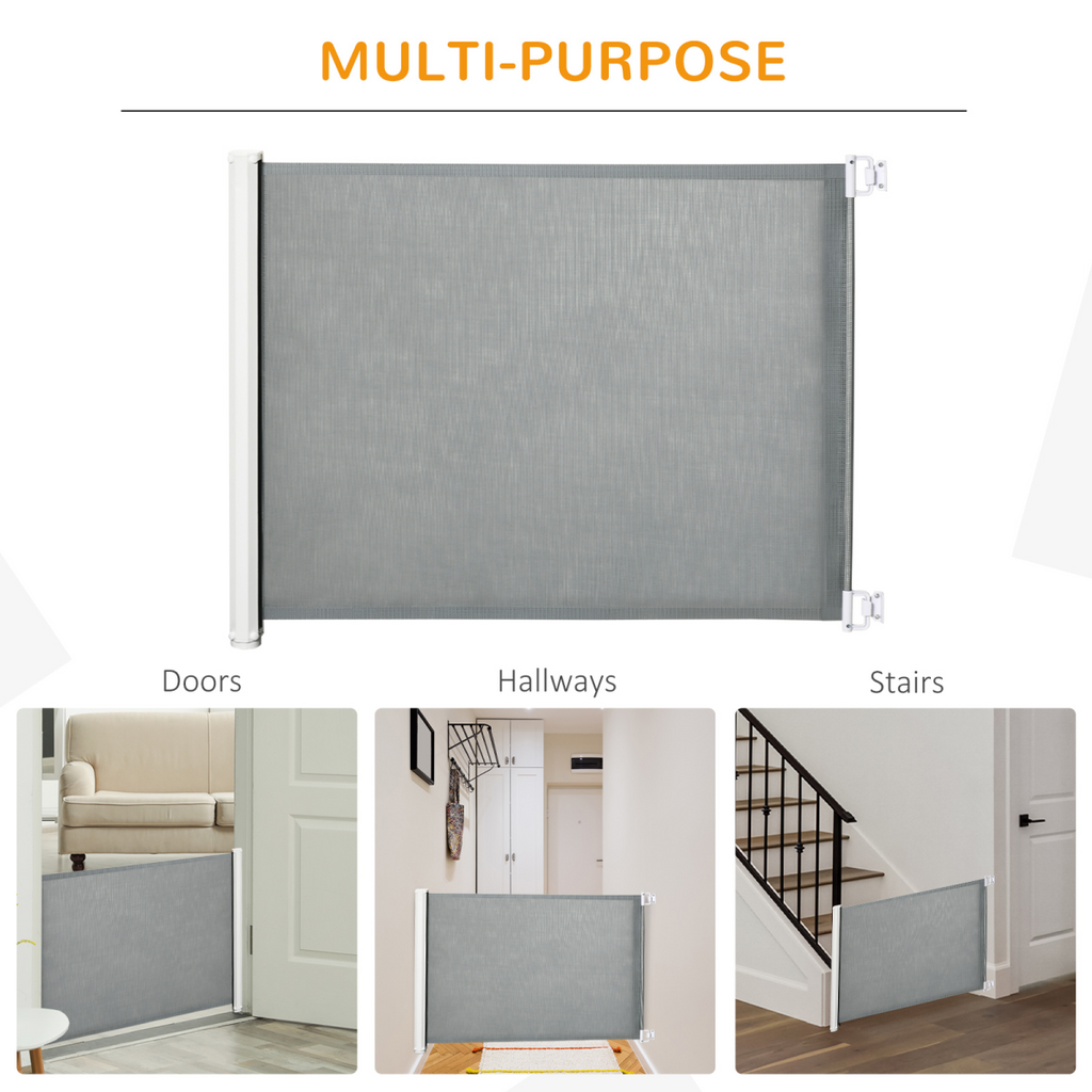 Retractable Pet Barrier Gate for Doorways, Stairs & Hallways (115cm)