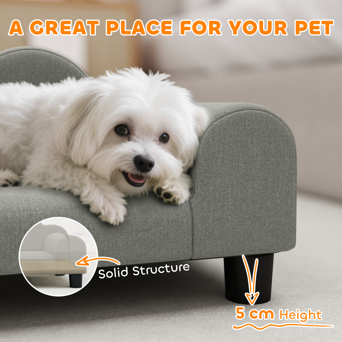 CozyPaws Dog Bed & Pet Sofa - Plush Comfort, Durable Support