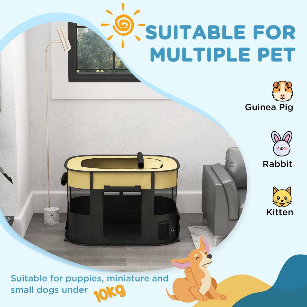 PawHut Foldable Portable Pet Pen for Small Animals - Indoor/Outdoor Use
