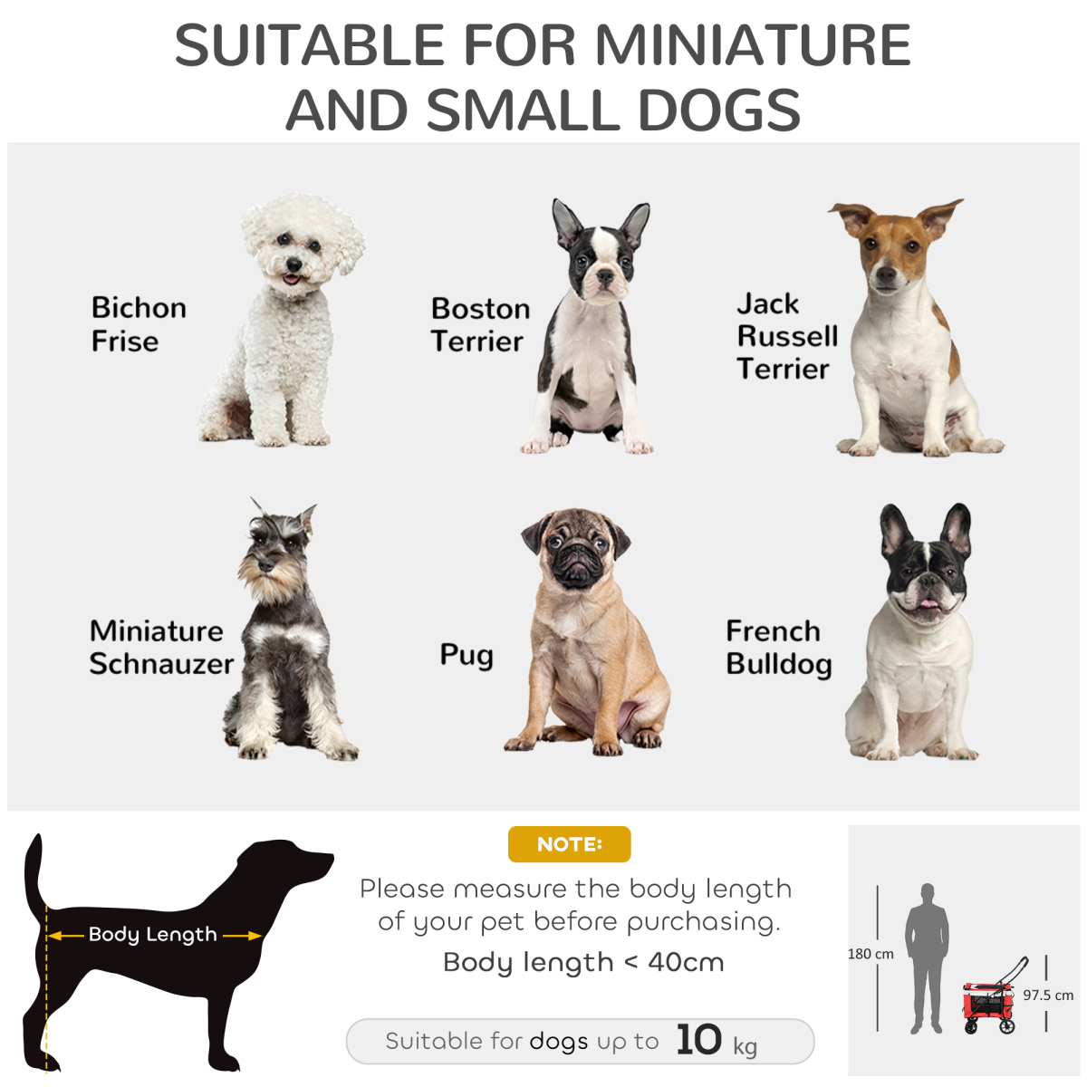 PawHut Foldable Pet Stroller with Detachable Carrier and Soft Padding - Red