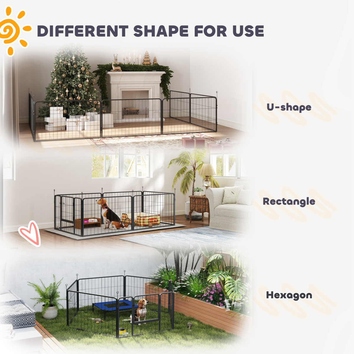 PawHut 7-Panel Whelping Box & Playpen for Small–Medium Dogs, 2 Rooms