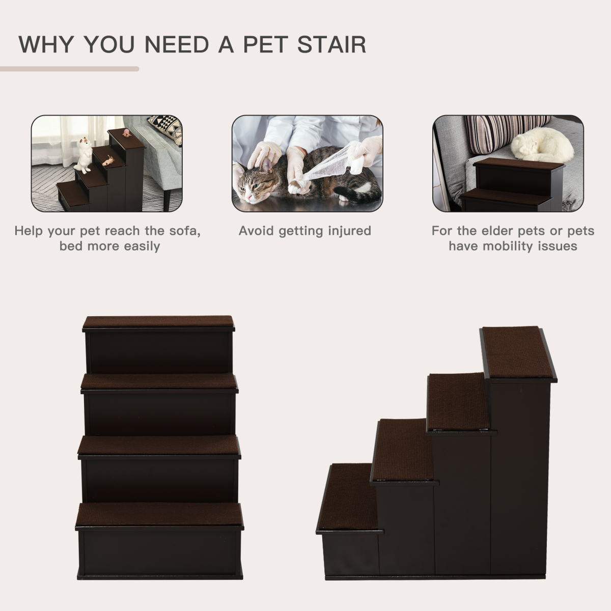 Pet Stairs Pro: Safe, Non-Slip Access for Small & Senior Pets