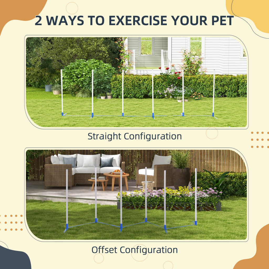 Six-Pole Dog Agility Starter Kit with Foldable Poles & Carry Bag