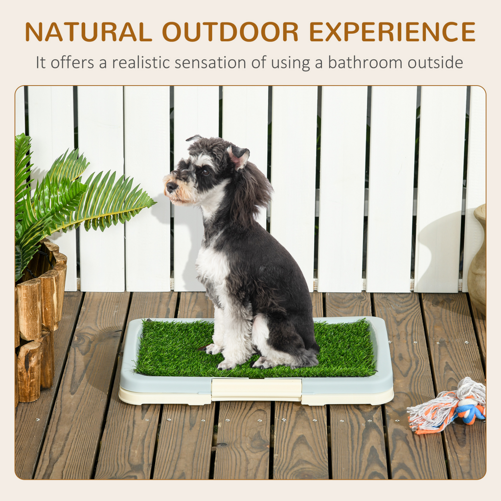 PawHut Indoor Dog Toilet with Artificial Grass, Grid Panel & Tray (46.5 x 34 cm)