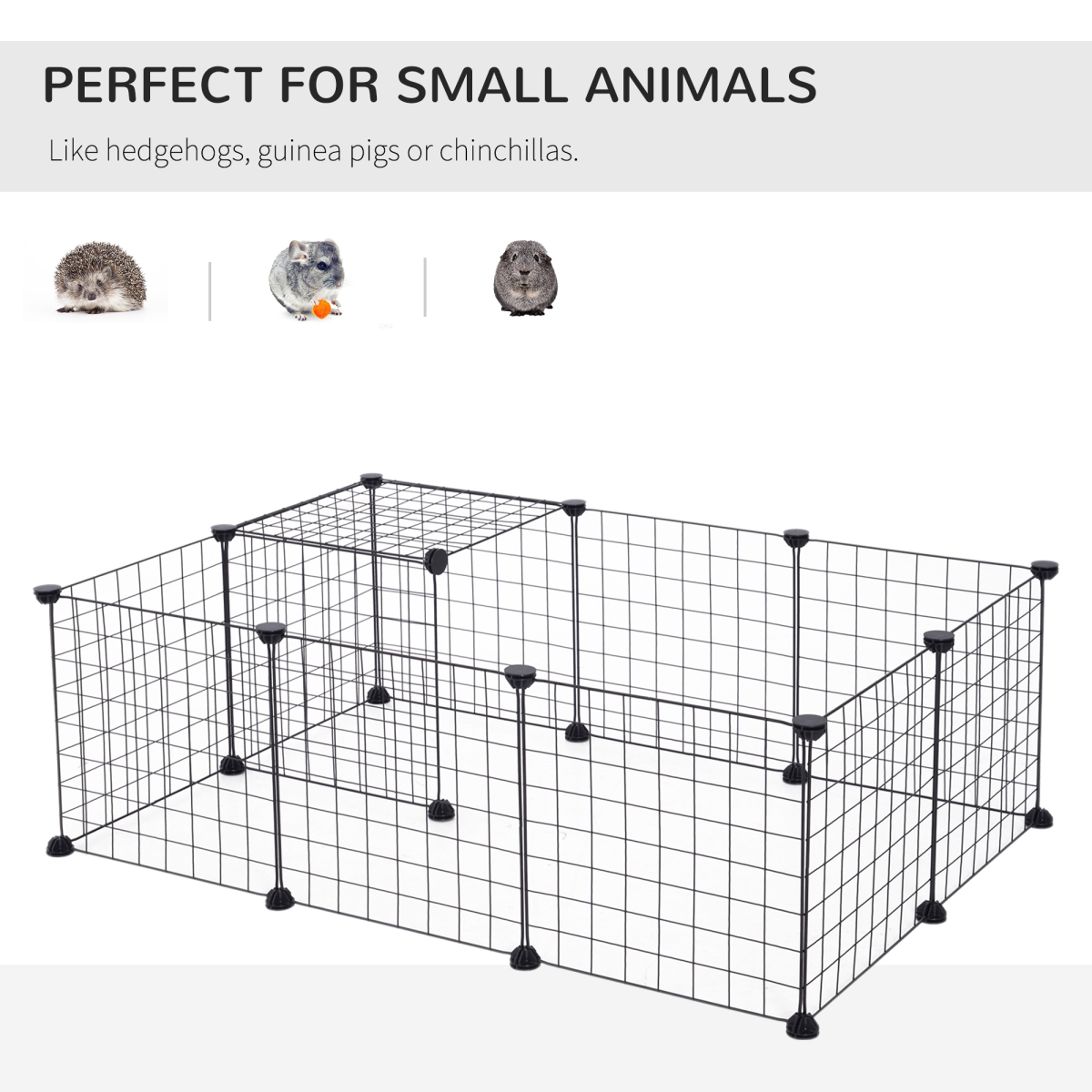 DIY Metal Pet Playpen - 12-Panel Cage for Small Animals (Black)
