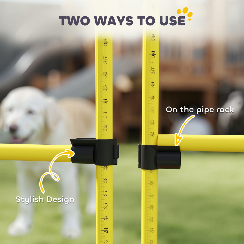 PawHut 4-Piece Dog Agility Jump Set with Adjustable Hurdles and Carry Bag