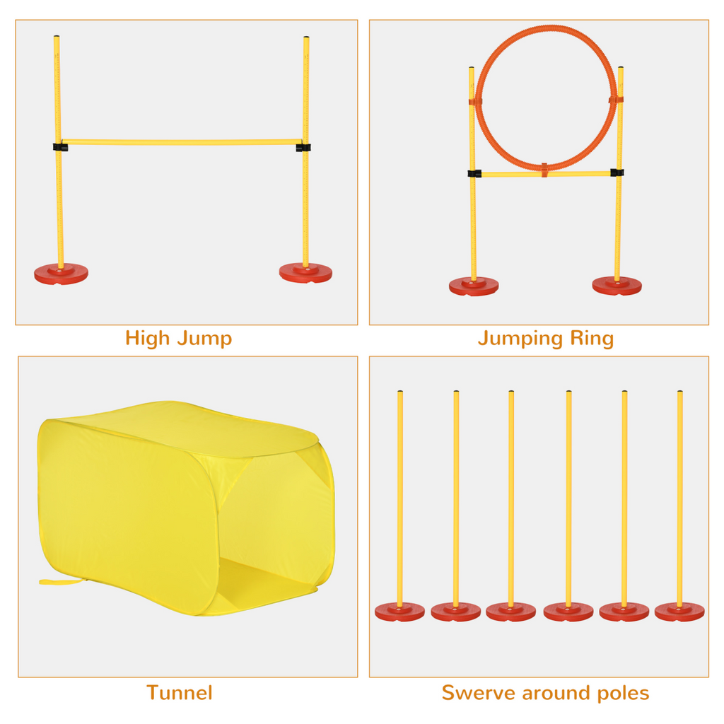 4-Piece Dog Agility Set for Easy Backyard Training Course