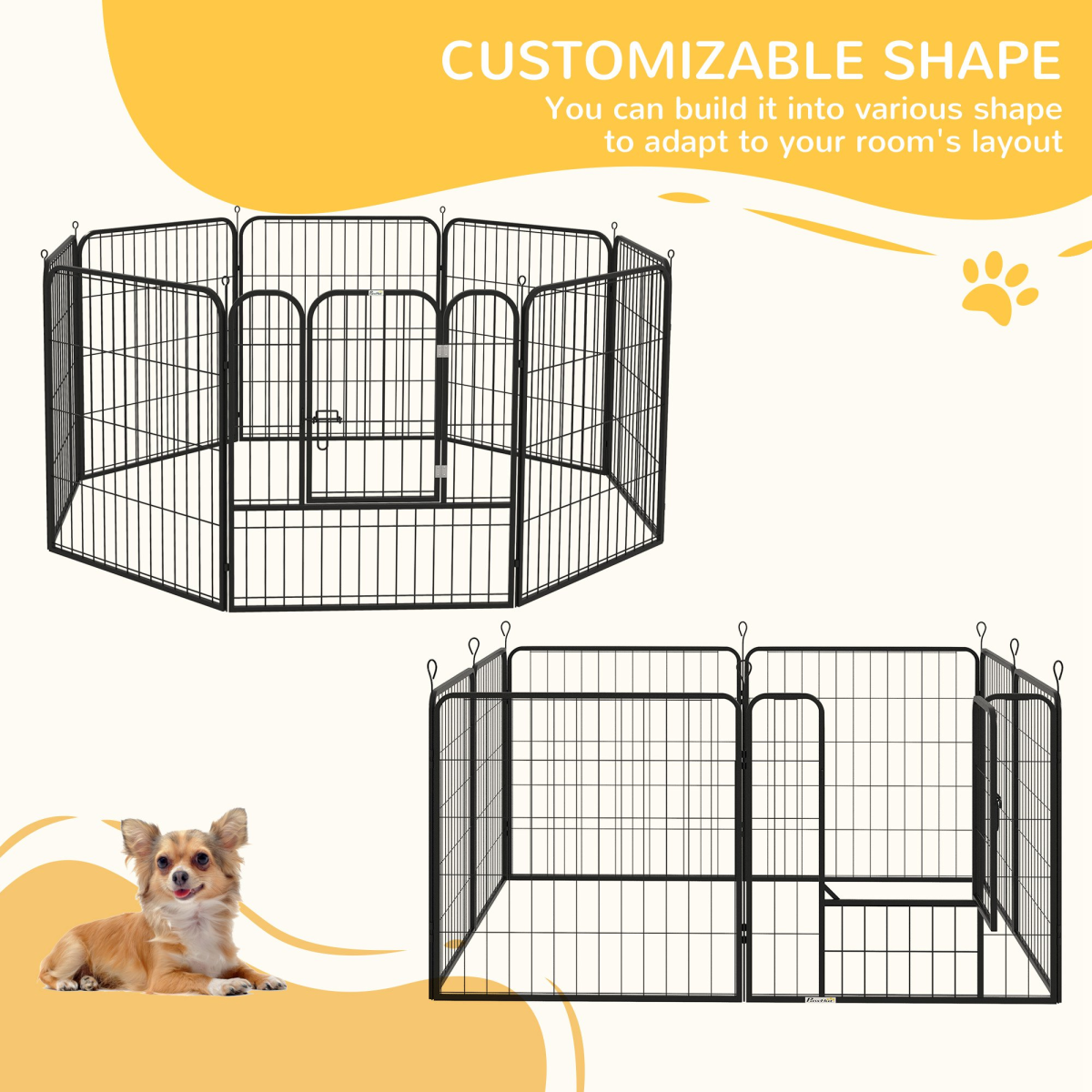Foldable 4-Panel Pet Playpen: Metal Fence for Dogs & Rabbits