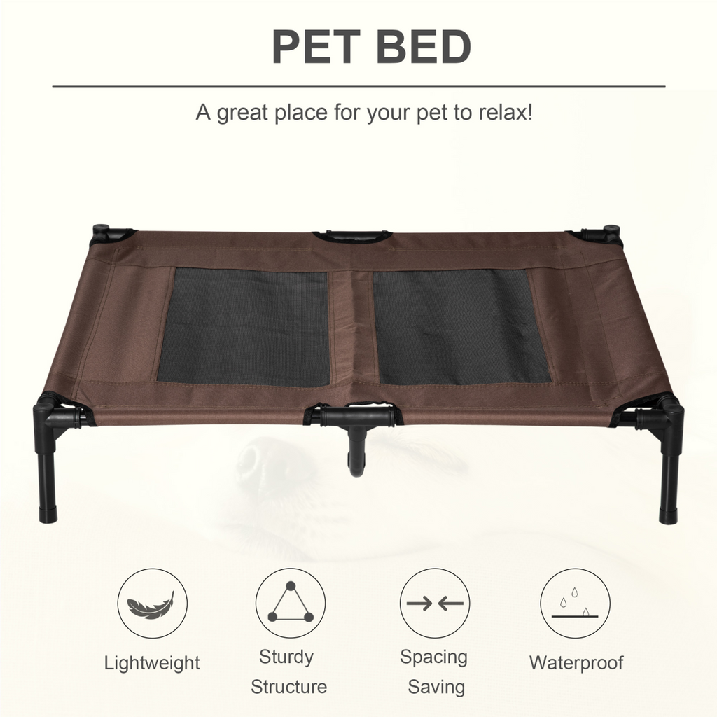 Raised Pet Bed Cot: Elevated Mesh Hammock, Waterproof, Portable & Easy-Clean