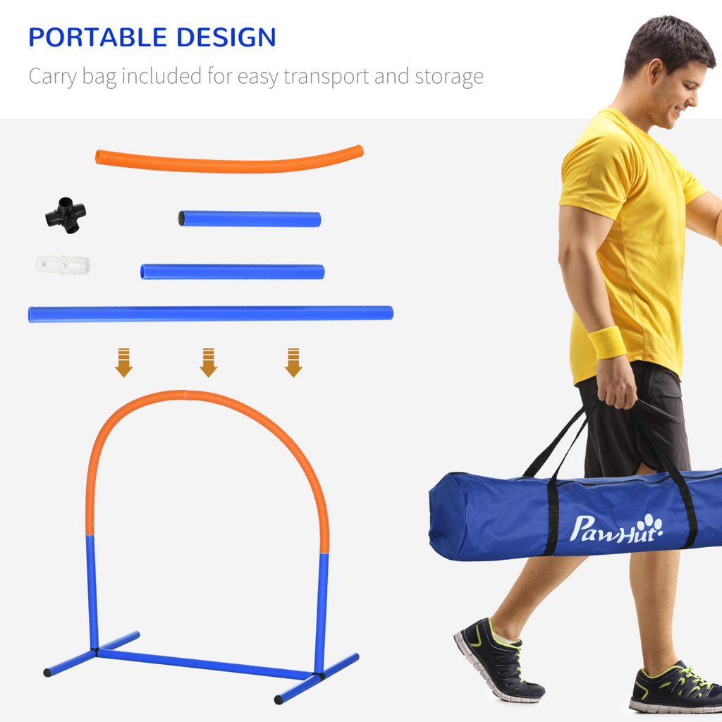 PawHut 4-Piece Dog Agility Set with Carry Bag