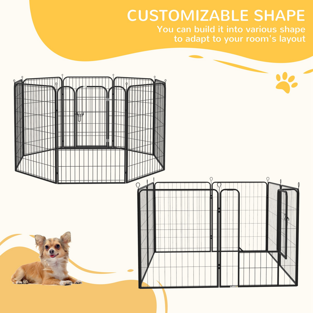 8-Panel Foldable Metal Pet Playpen for Medium & Large Dogs - Indoor/Outdoor
