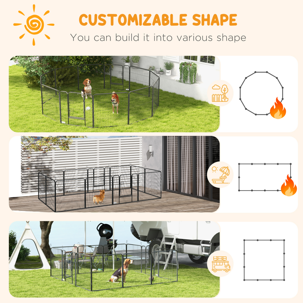 Heavy-Duty 12-Panel Puppy Play Pen for Indoor/Outdoor Use