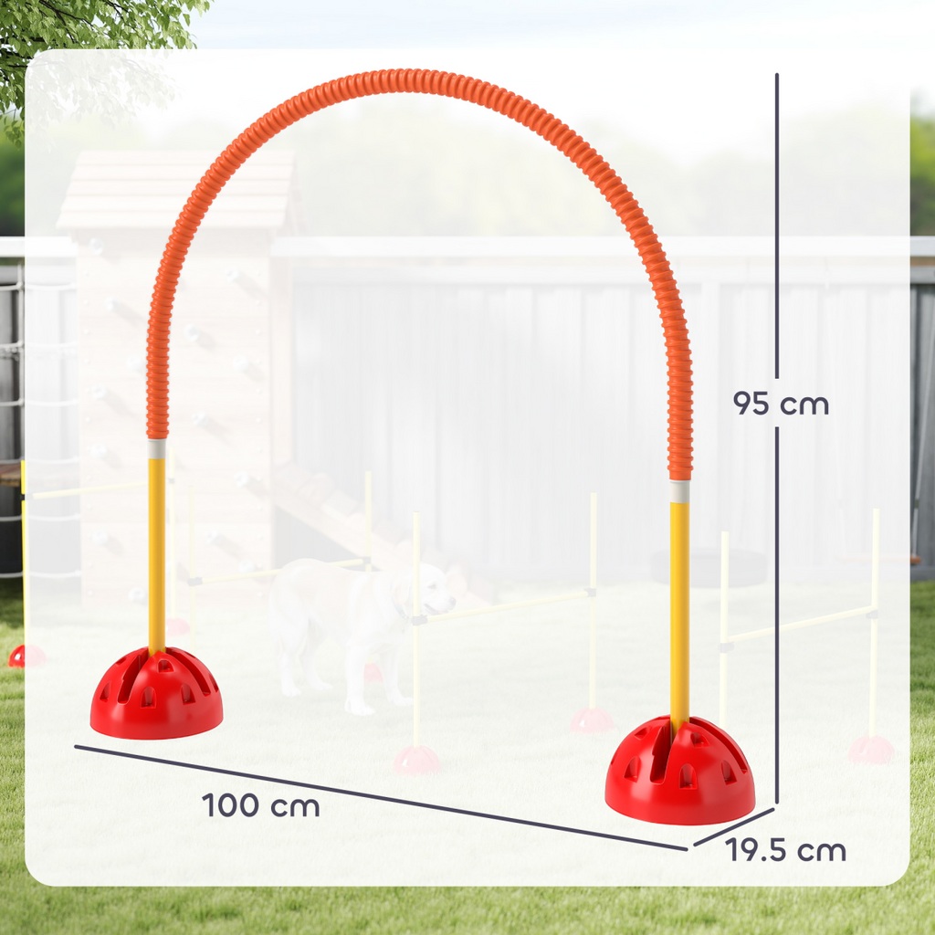 PawHut 4-Piece Dog Agility Set with Carry Bag Portable & Adjustable