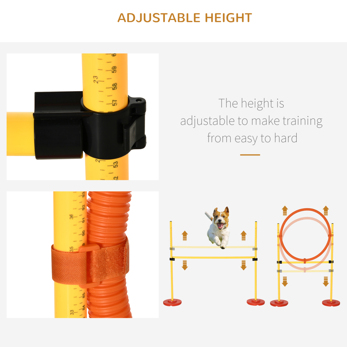 Portable Pet Agility Set: Adjustable Jump Poles, Ring & Turnstile Obstacles