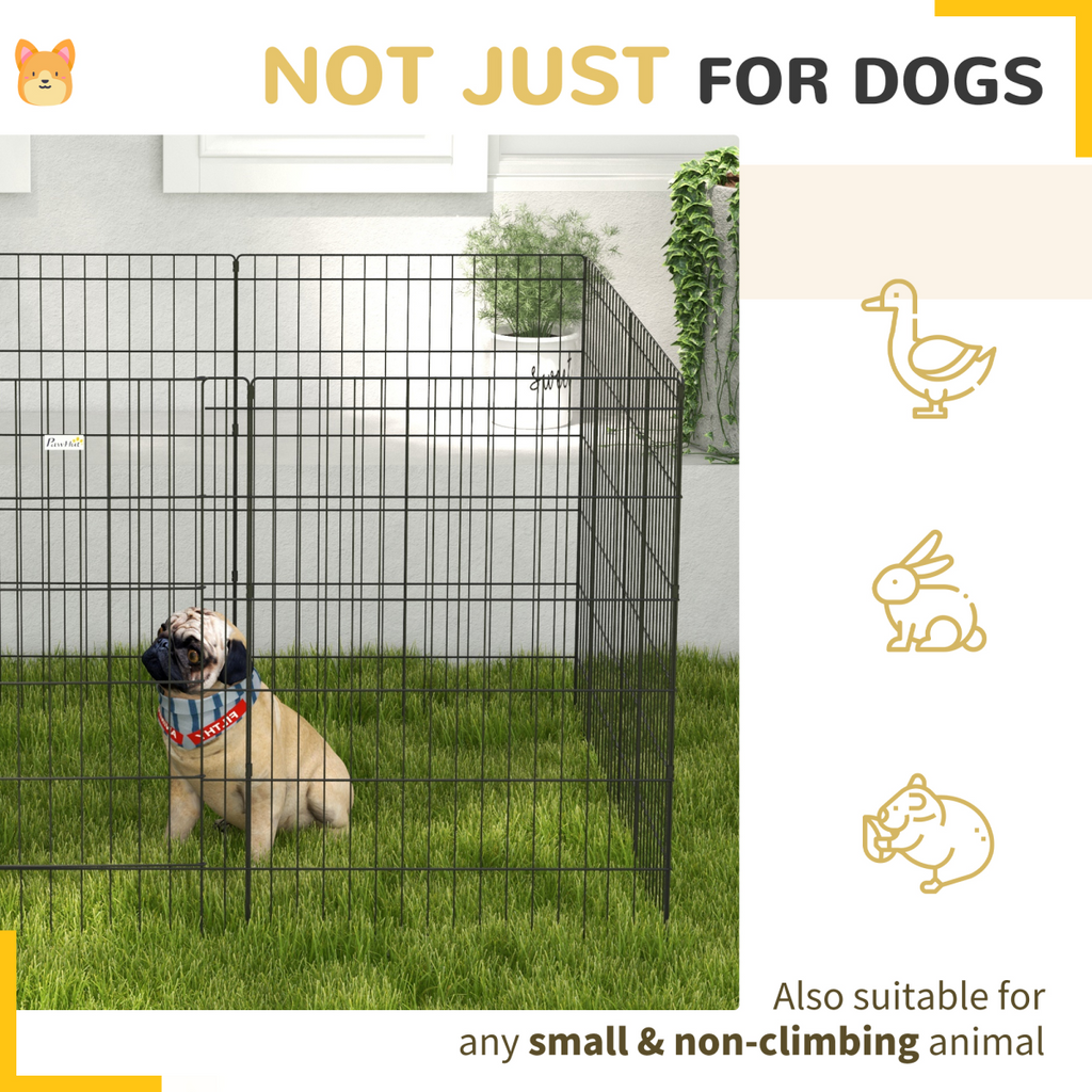 PawHut 8-Panel DIY Dog Pen with Secure Door, Indoor/Outdoor, 91cm High