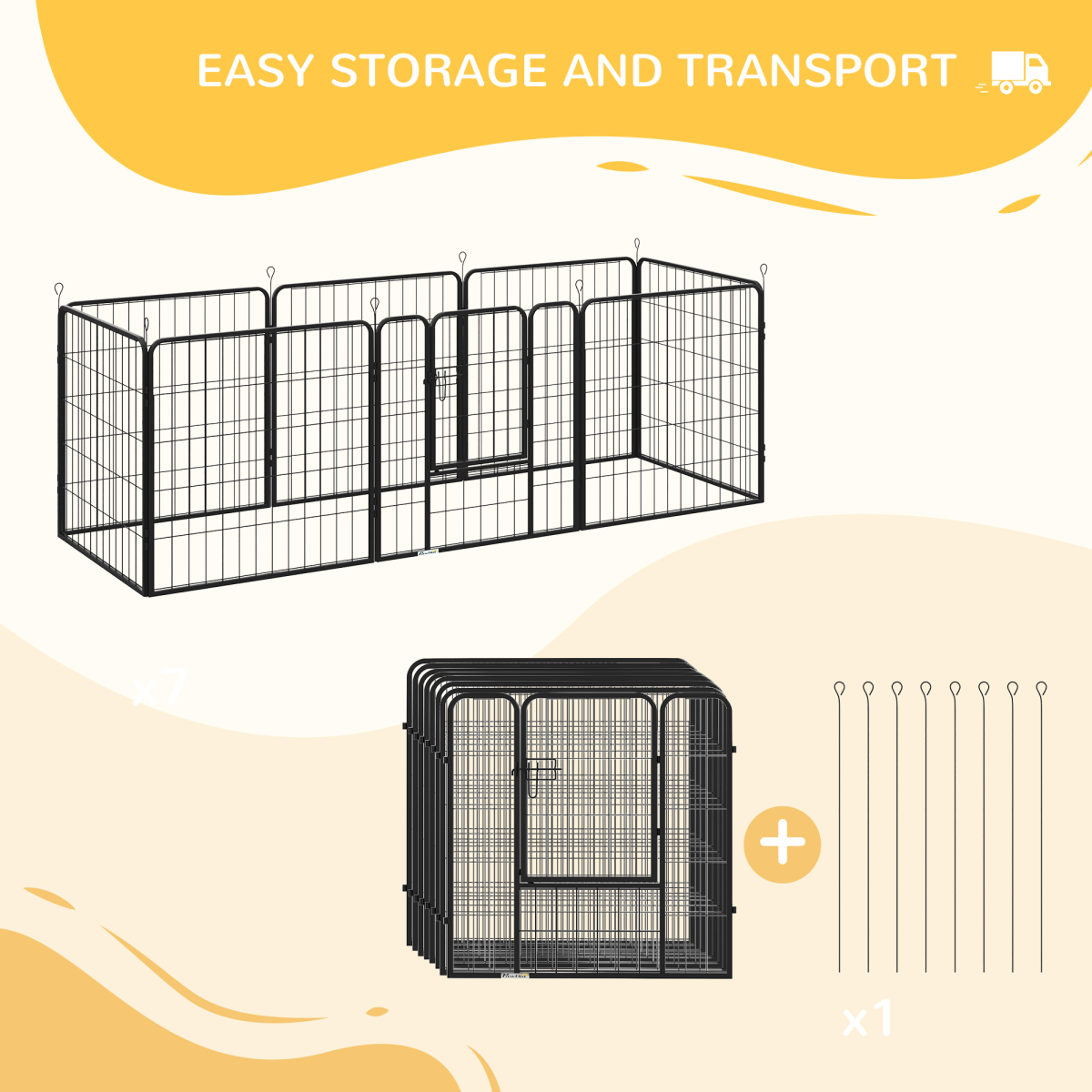 Foldable 4-Panel Pet Playpen: Metal Fence for Dogs & Rabbits