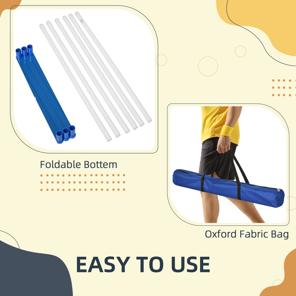 Six-Pole Dog Agility Starter Kit with Foldable Poles & Carry Bag