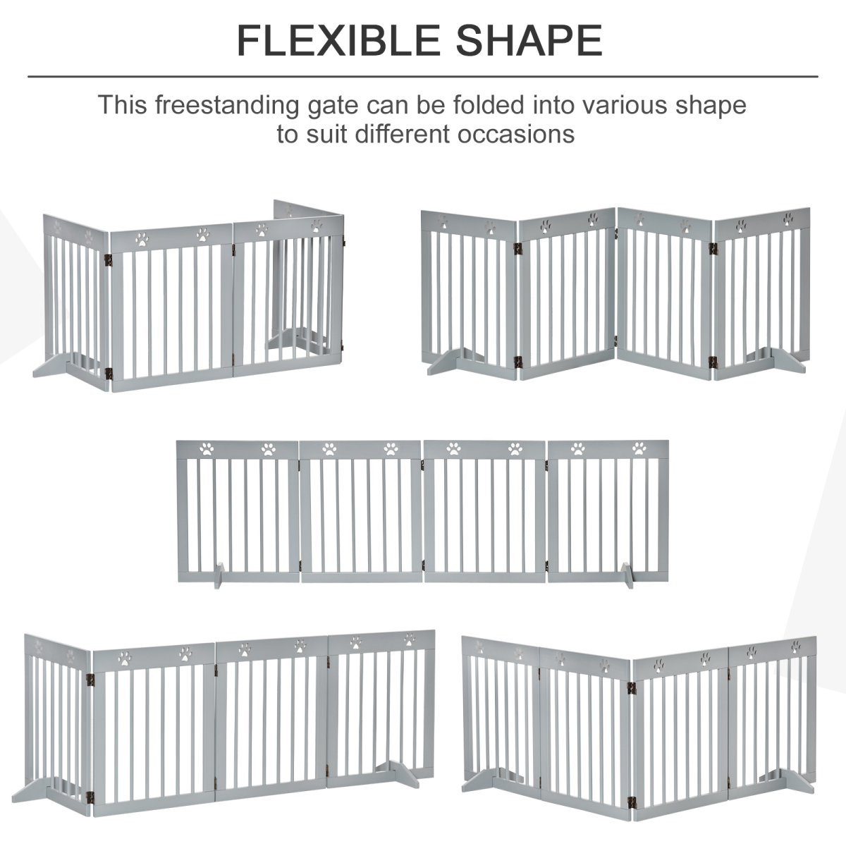 Solid Pine 4-Panel Folding Pet Gate with Stable Feet