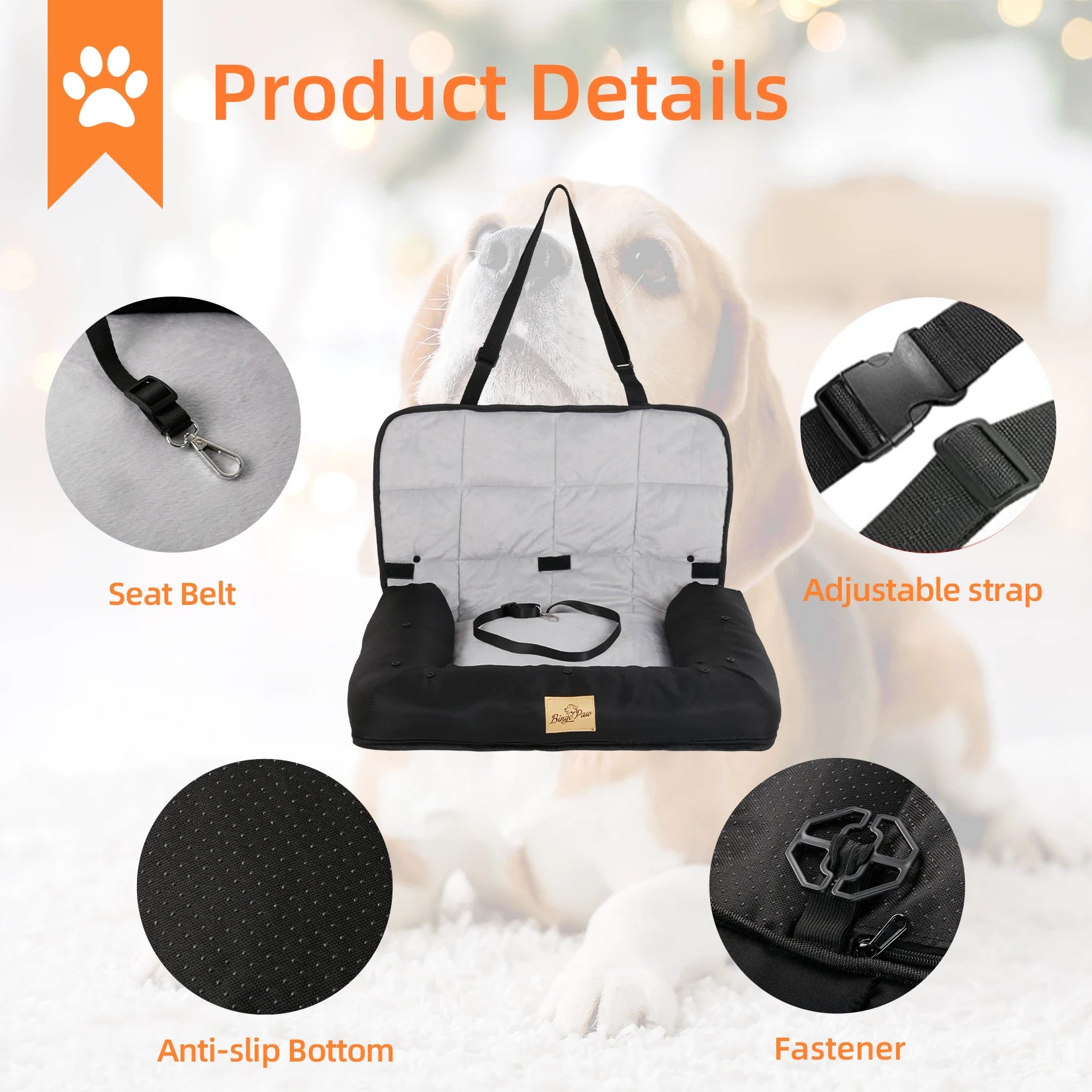 BORWART Waterproof Pet Car Seat Cover - Protect Seats, Easy Clean