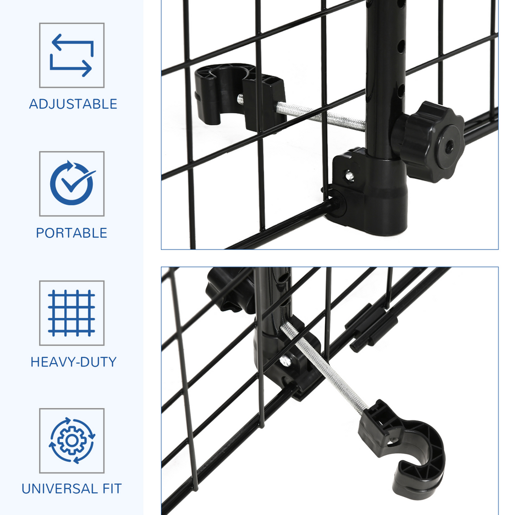 PawHut Heavy-Duty Pet Car Barrier - Adjustable Ventilated Mesh Guard