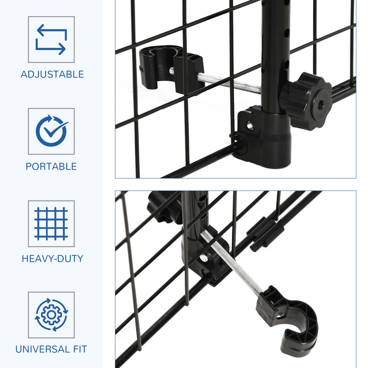 PawHut Heavy-Duty Pet Car Barrier - Adjustable Ventilated Mesh Guard