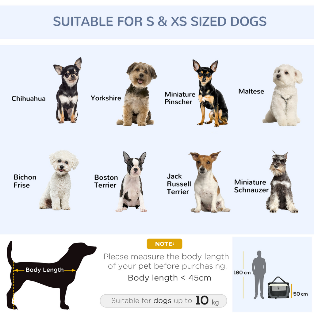 70cm Foldable Pet Carrier with Cushion - Cozy Grey for Small Dogs & Cats