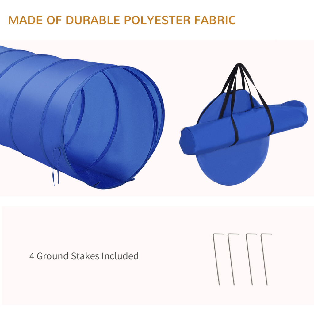 Dog Agility Training Set: Poles, Hurdle & Tunnel - Portable & Adjustable