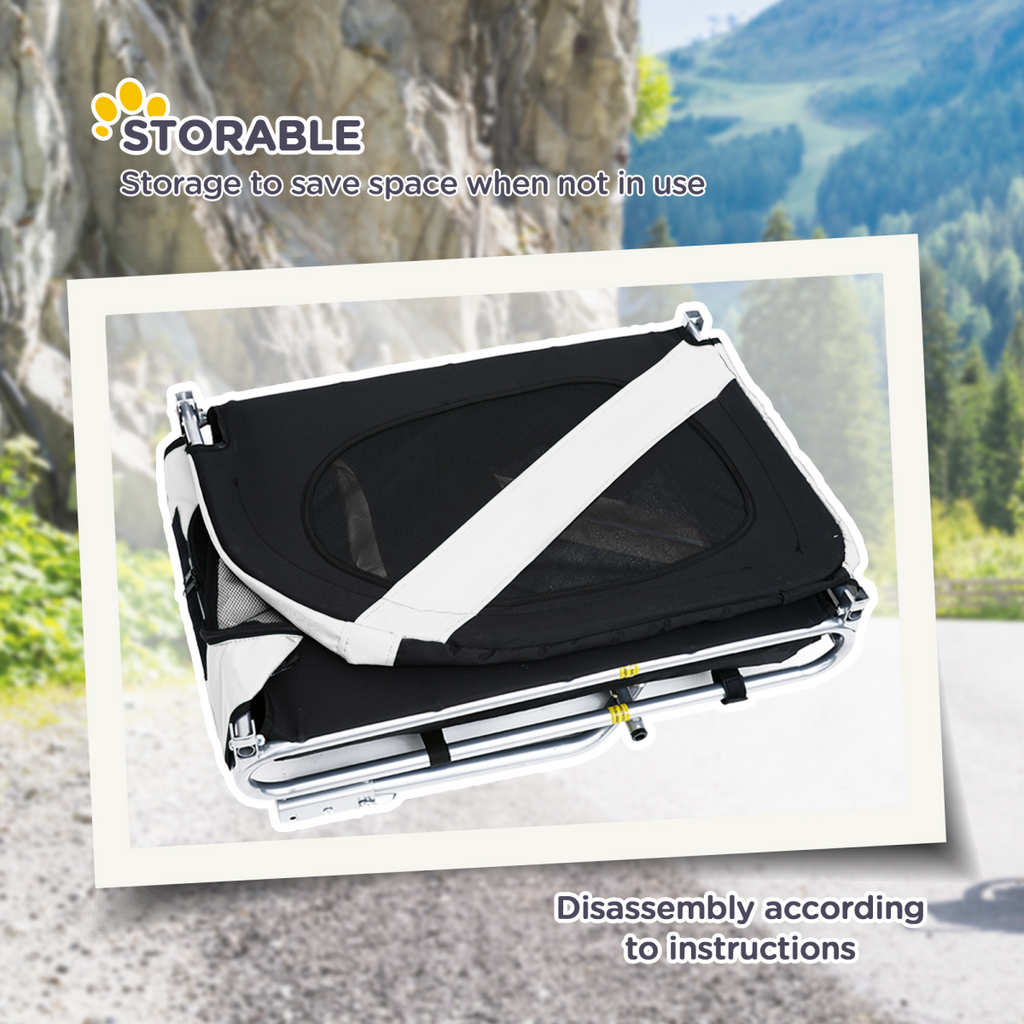 Pet Bicycle Trailer Carrier - Water-Resistant Steel Frame, Black
