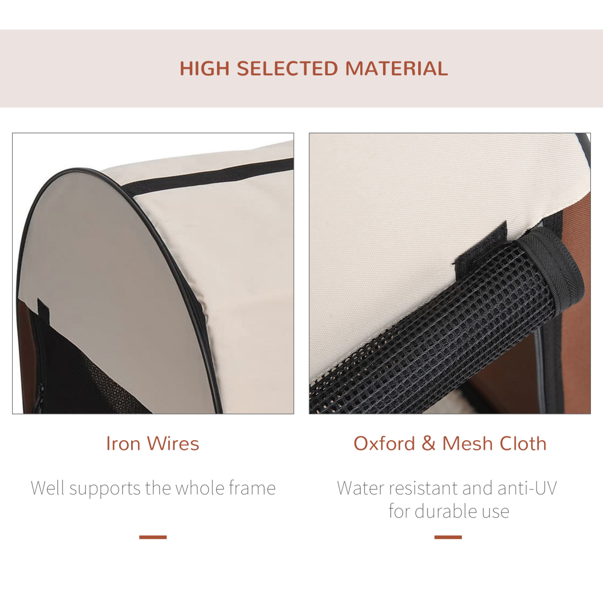 Foldable Mesh Pet Carrier for Small Dogs & Cats with Ground Stakes