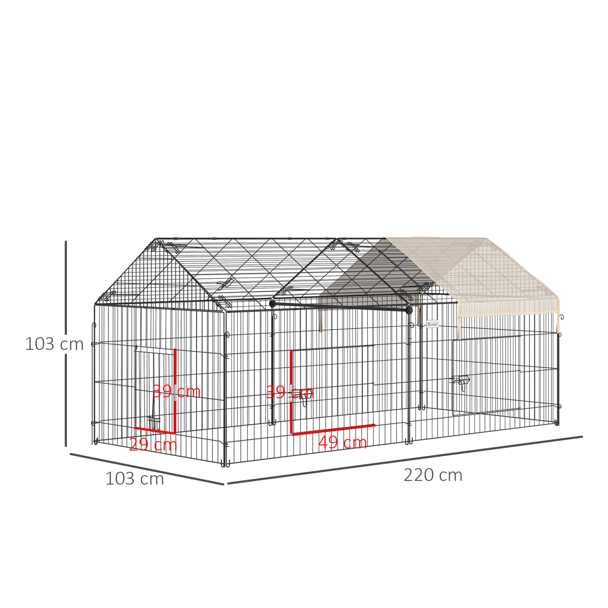 Outdoor Pet Shelter: Spacious, Weather-Protected, Portable Cage