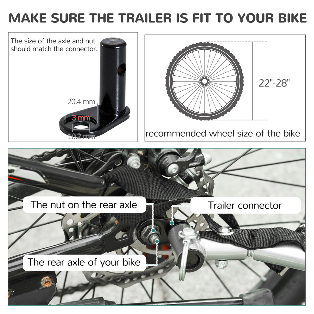 Dog Bike Trailer Carrier for Small-Medium Pets - Safe, Stable, Easy Travel