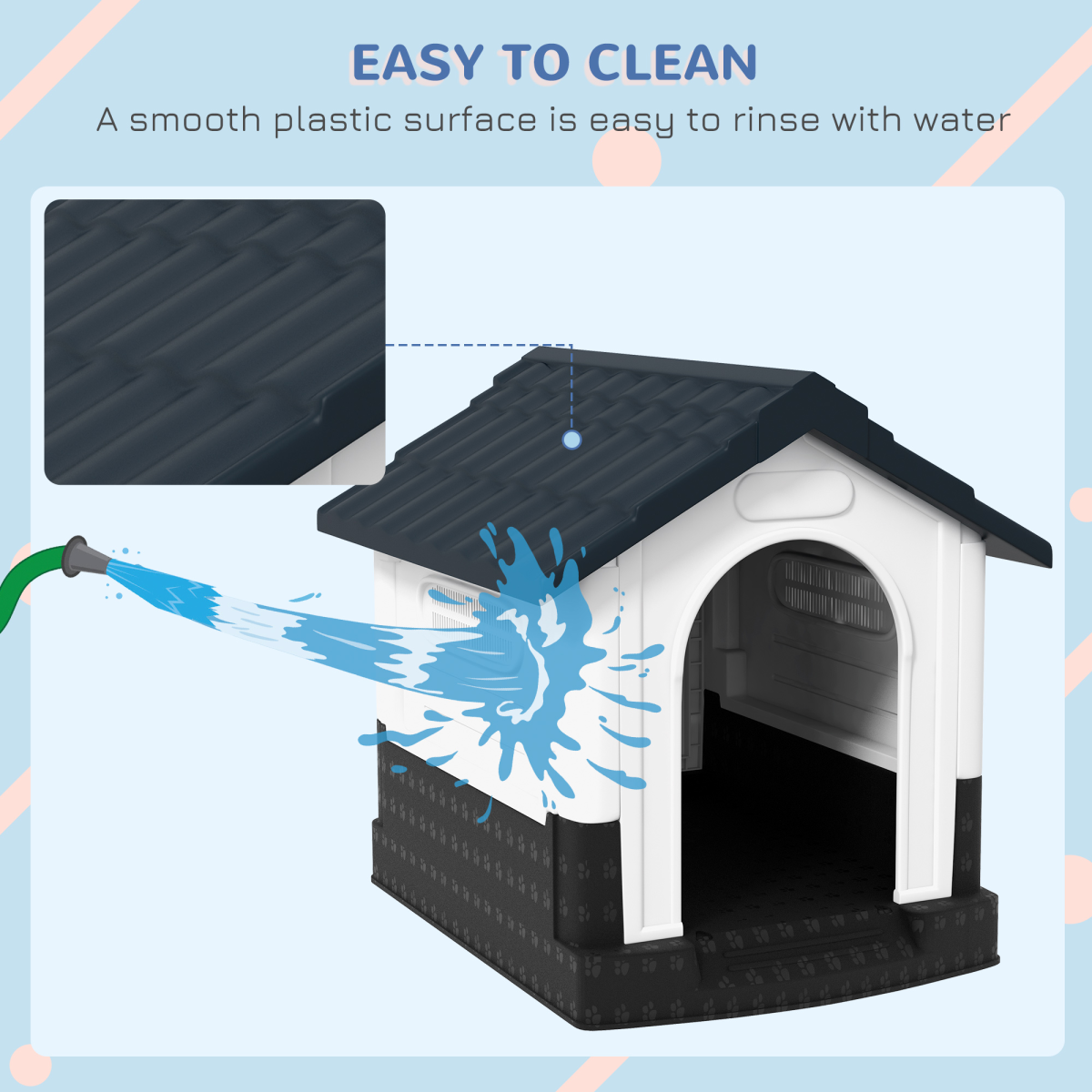 PawHut Outdoor Dog Kennel for Small Breeds - 80x69x76 cm, Grey