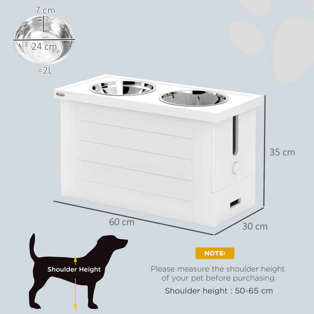 PawHut Elevated Dog Feeder with Slow-Feed Mat & Semi-Auto Dispenser