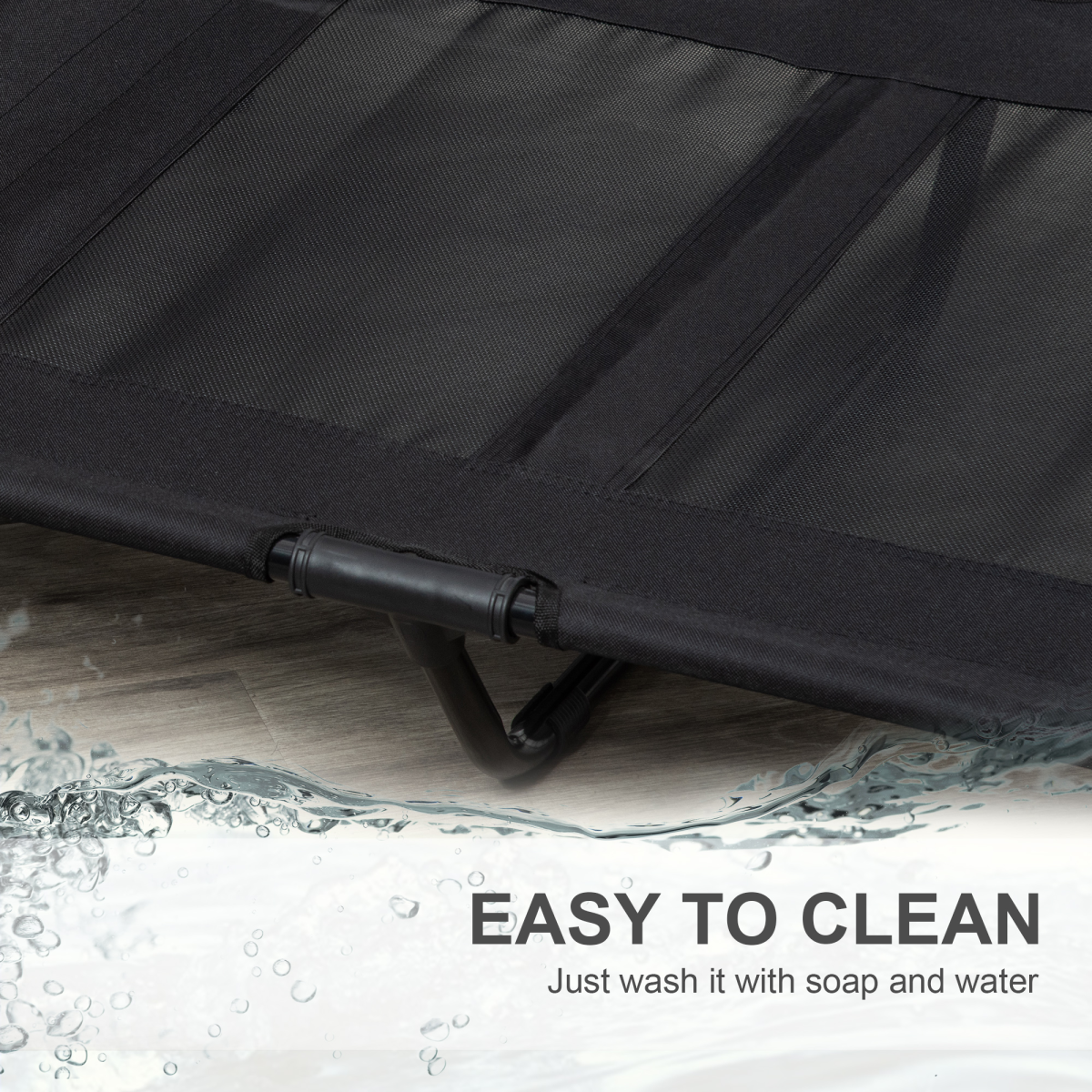 PawHut Large Portable Elevated Pet Cot Bed for Dogs & Cats Black