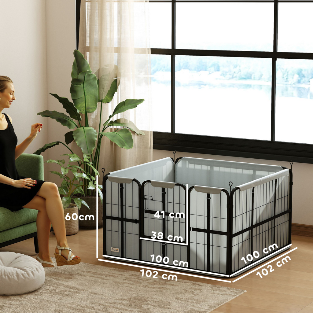 PawHut Whelping Box for Dogs: Washable Pee Pad, Windproof Cloth, Black