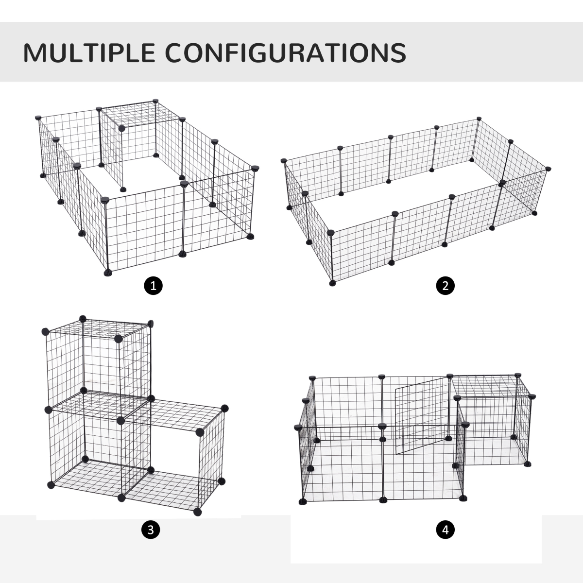 DIY Metal Pet Playpen - 12-Panel Cage for Small Animals (Black)