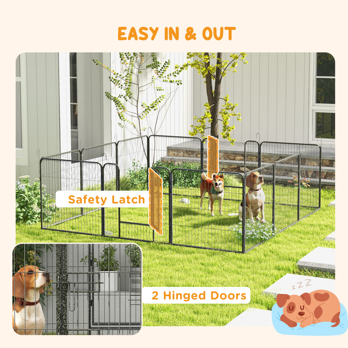 Heavy-Duty 12-Panel Puppy Play Pen for Indoor/Outdoor Use