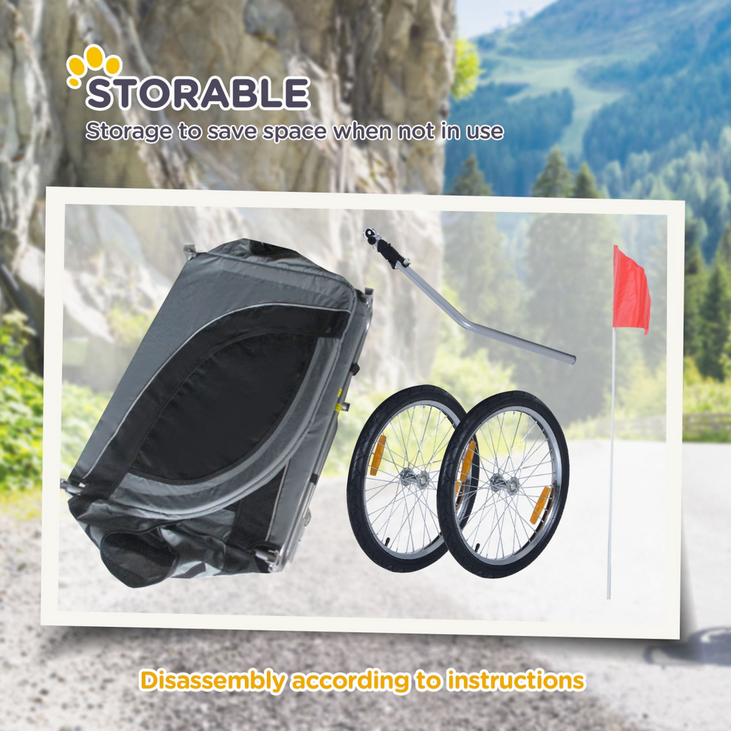 Pet Bike Trailer: Water-Resistant Steel Frame, 30kg Capacity