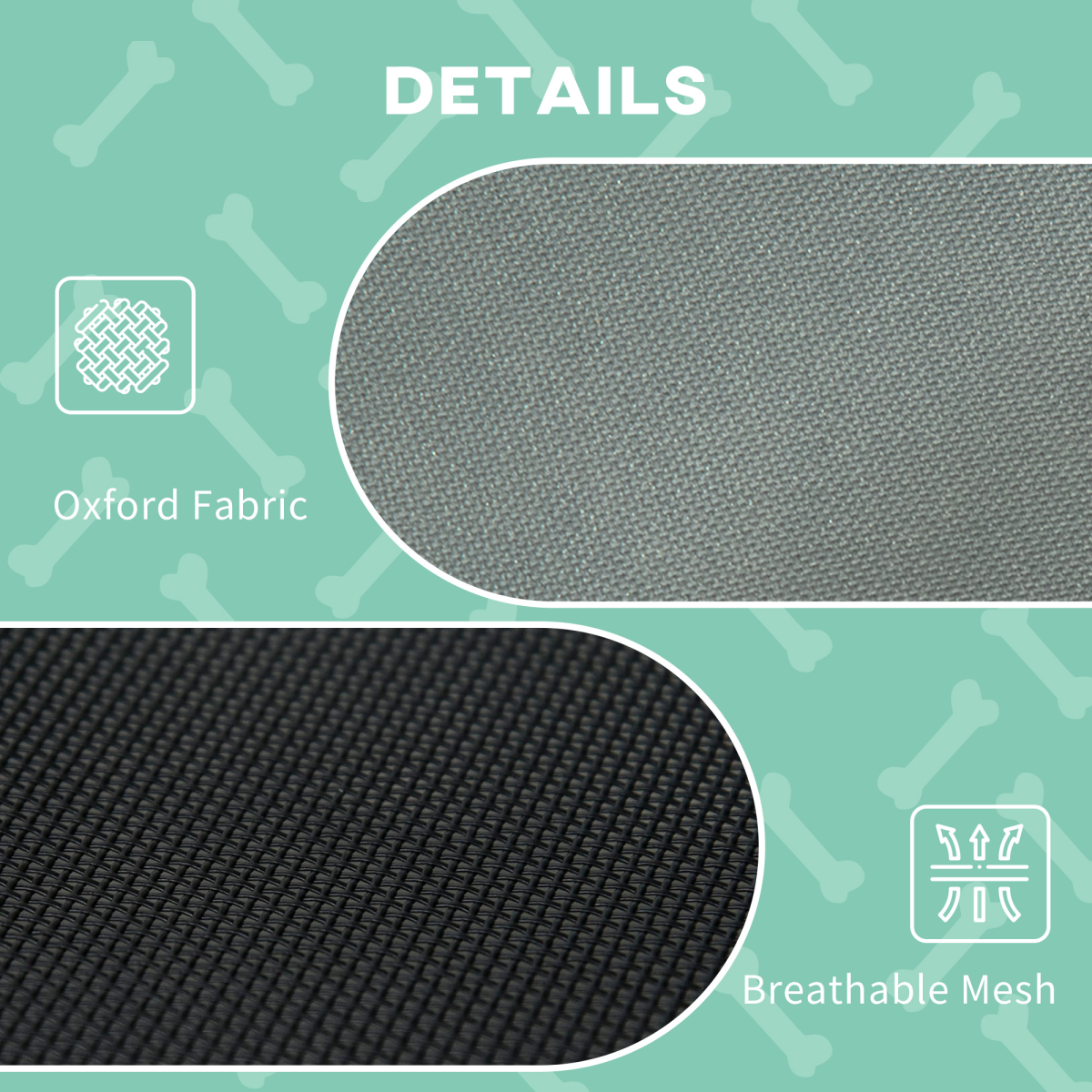 76cm Outdoor Elevated Dog Bed with Canopy - Cooling, UV Protection, Grey Pawhut