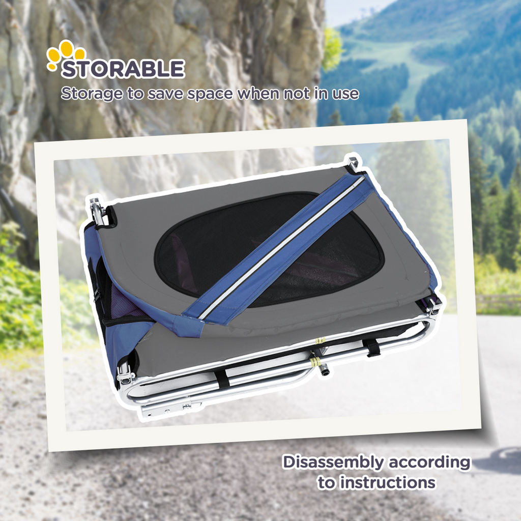 Blue Pet Bicycle Trailer: Dogs & Cats, Water-Resistant, 20-Inch Wheels, Hitch
