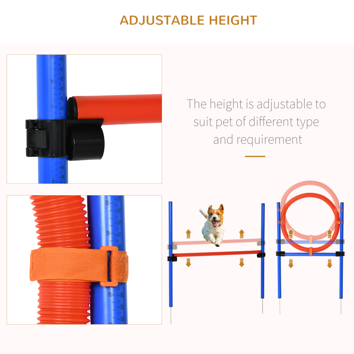 Pet Agility Training Kit: Adjustable Jump Hoop, Poles & Tunnel
