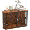 PawHut Corner Dog Crate with Dual Bowls - Space-Saving for Small & Medium Dogs