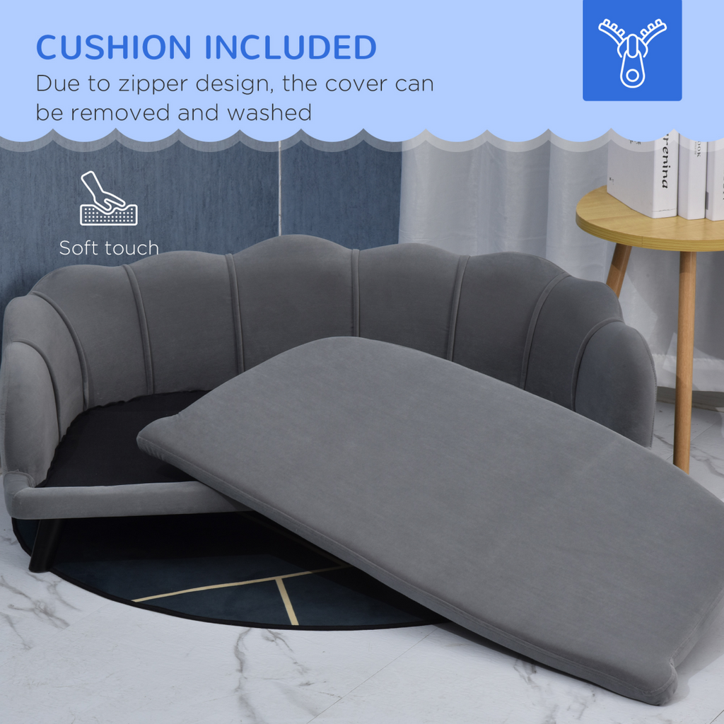 PawHut Dog Sofa Bed with Legs - For Medium to Large Dogs, Grey