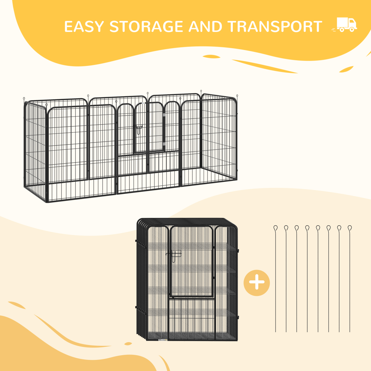 8-Panel Foldable Metal Pet Playpen for Medium & Large Dogs - Indoor/Outdoor