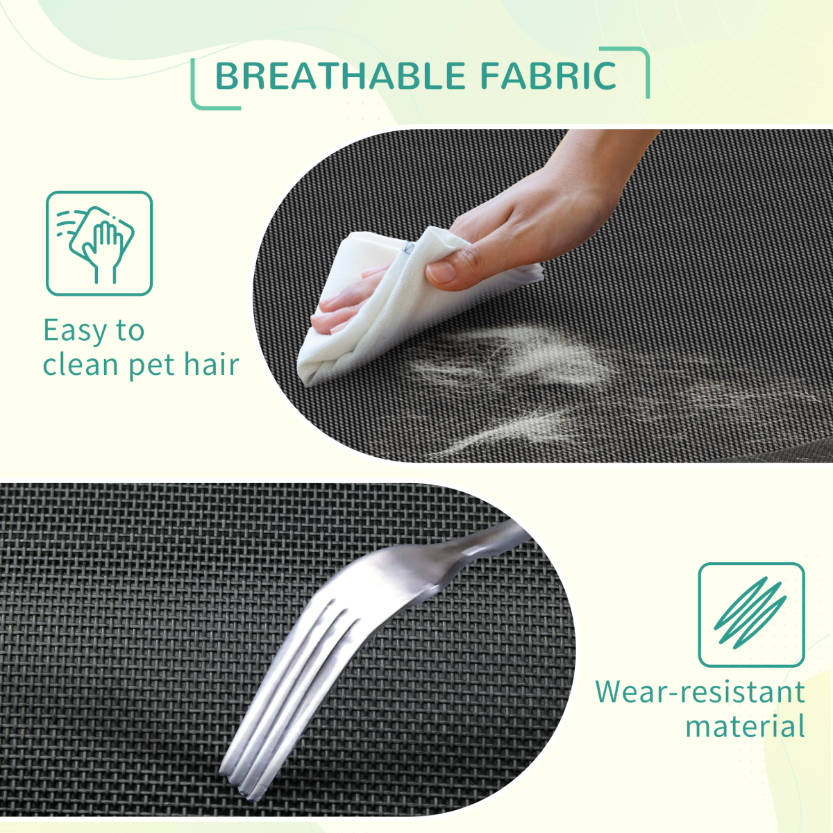 Pawhut Cooling Elevated Dog Bed with Non-Slip Pads for Large Dogs