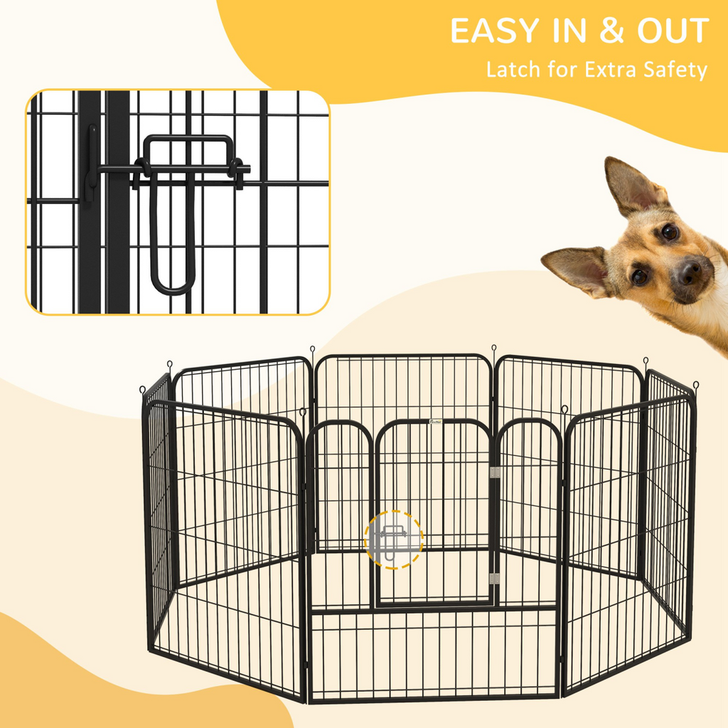Foldable 4-Panel Pet Playpen: Metal Fence for Dogs & Rabbits