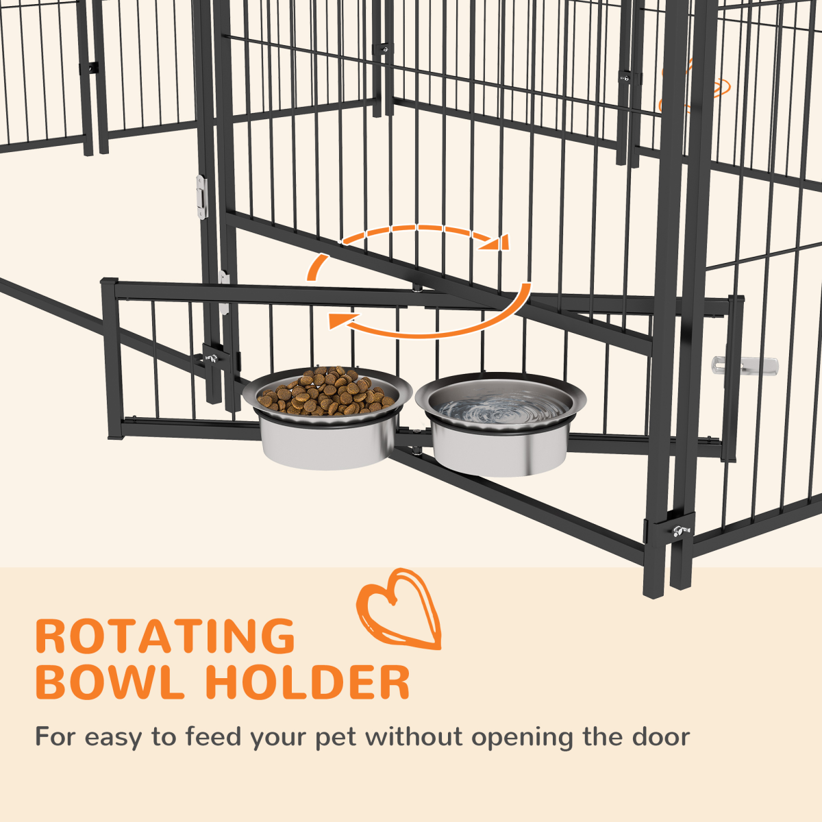 PawHut Outdoor Dog House with Canopy & Locking Rotating Bowl Holder