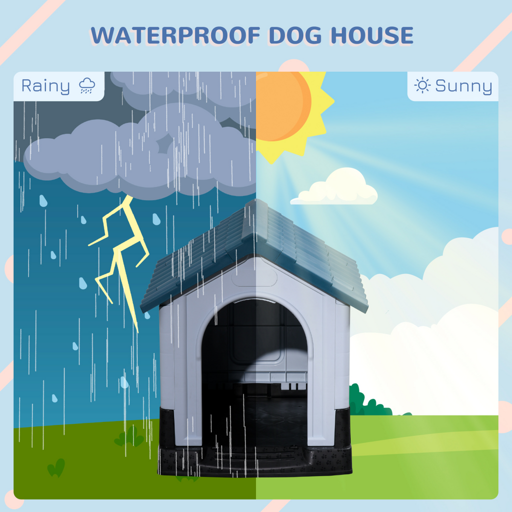 Weatherproof Outdoor Plastic Dog Kennel for XS Dogs 64.5 x 57 x 66 cm