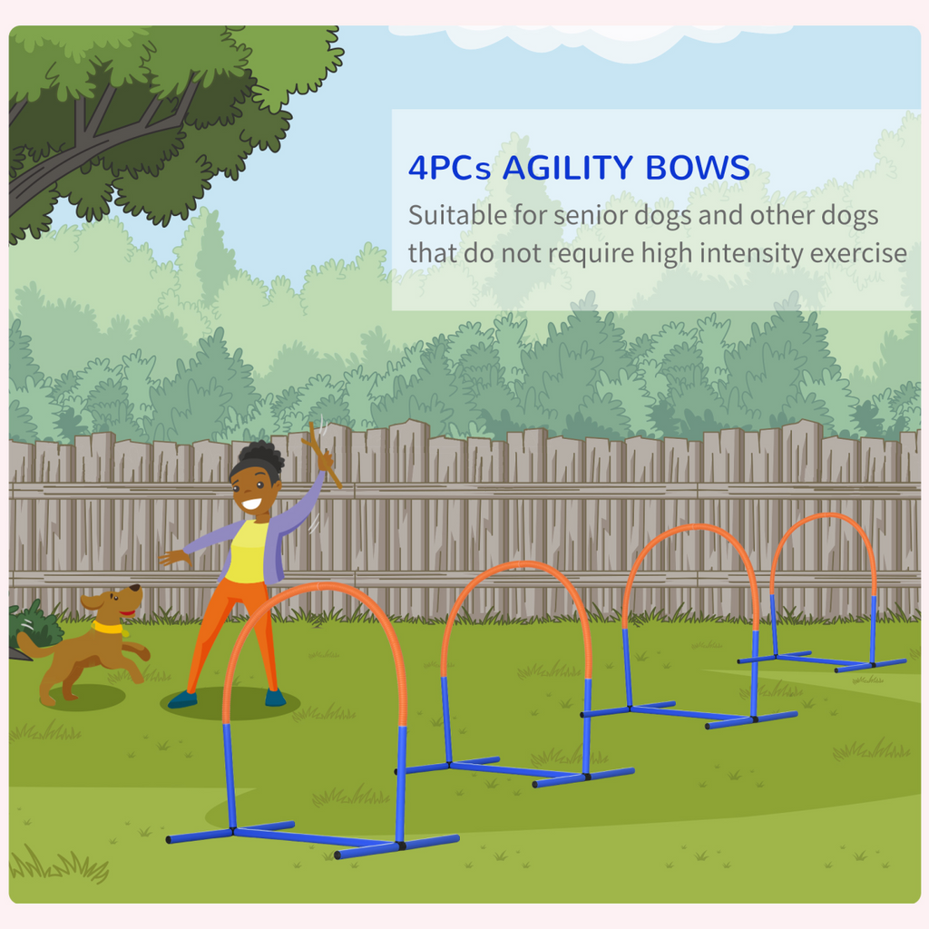 PawHut 4-Piece Dog Agility Set with Carry Bag